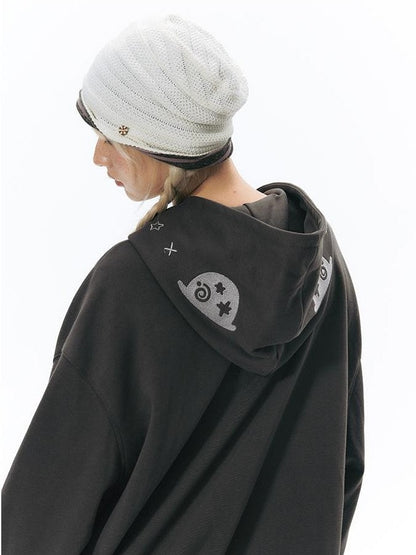 NAPSNAPS Crying Face Embroidered Vintage Button Placket Women&