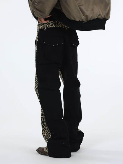 DETW onLine Vintage Double Tone Leopard Patchwork Embroidered Women&