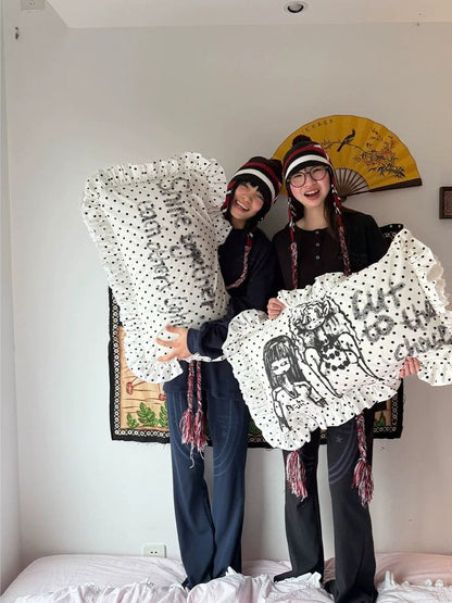 Achihara Soft Machine Washable Cotton Polka Dot Pillowcase 48X74Cm Accessories