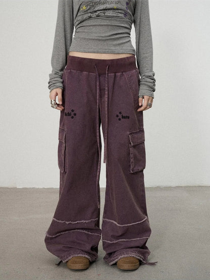 Achihara Vintage Star Work Pants With Adjustable Cuffs