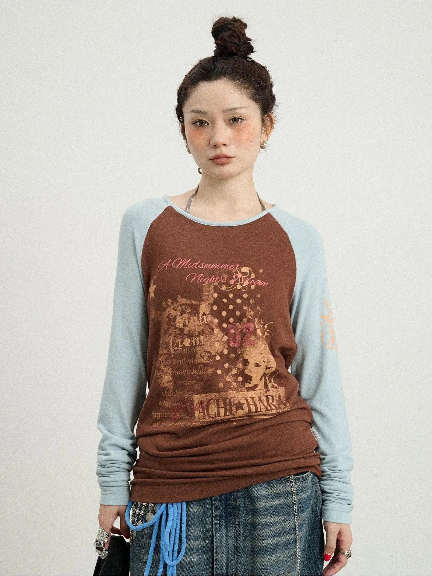 Achihara Cosmic Colorblock Long Sleeve Tee