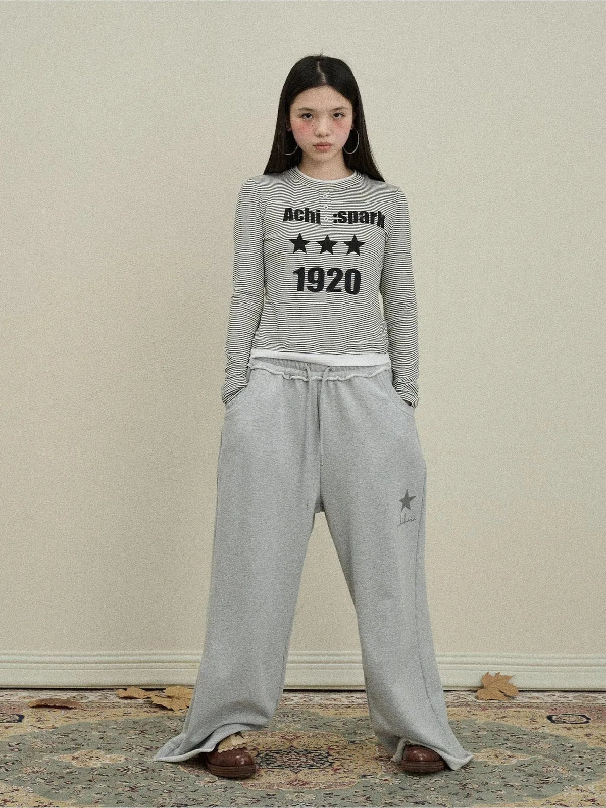 Achihara Striped Long Sleeve Layering Tee