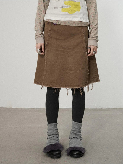 Achihara Vintage Fade Cotton Slip Skirt