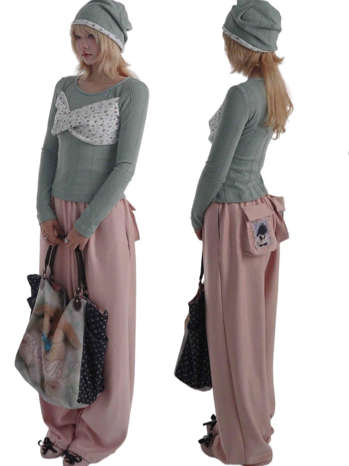 bae bi Floral Patchwork Knit Women&
