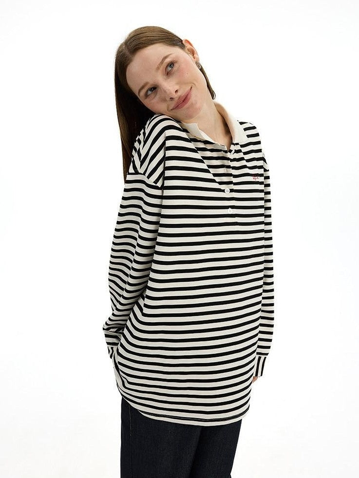AFTADAWN Black White Striped Patchwork Women&