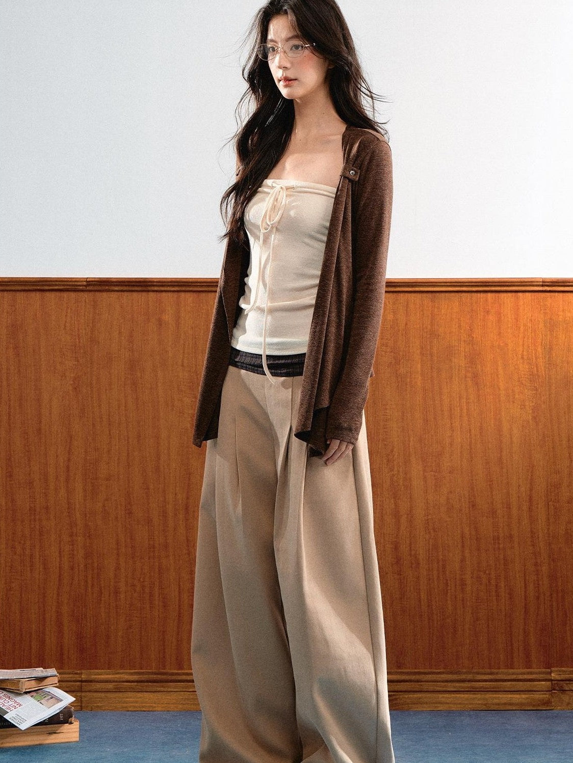 7Shiftin Relaxed Slouchy Adjustable Tie Bandeau Two Piece Women&