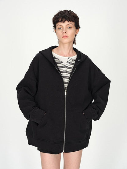 AFTADAWN Solid Oversized Hooded Pockets Women&