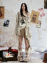 ALL iN plan Vintage Tie Dye Denim Ruffle Hem Skirt