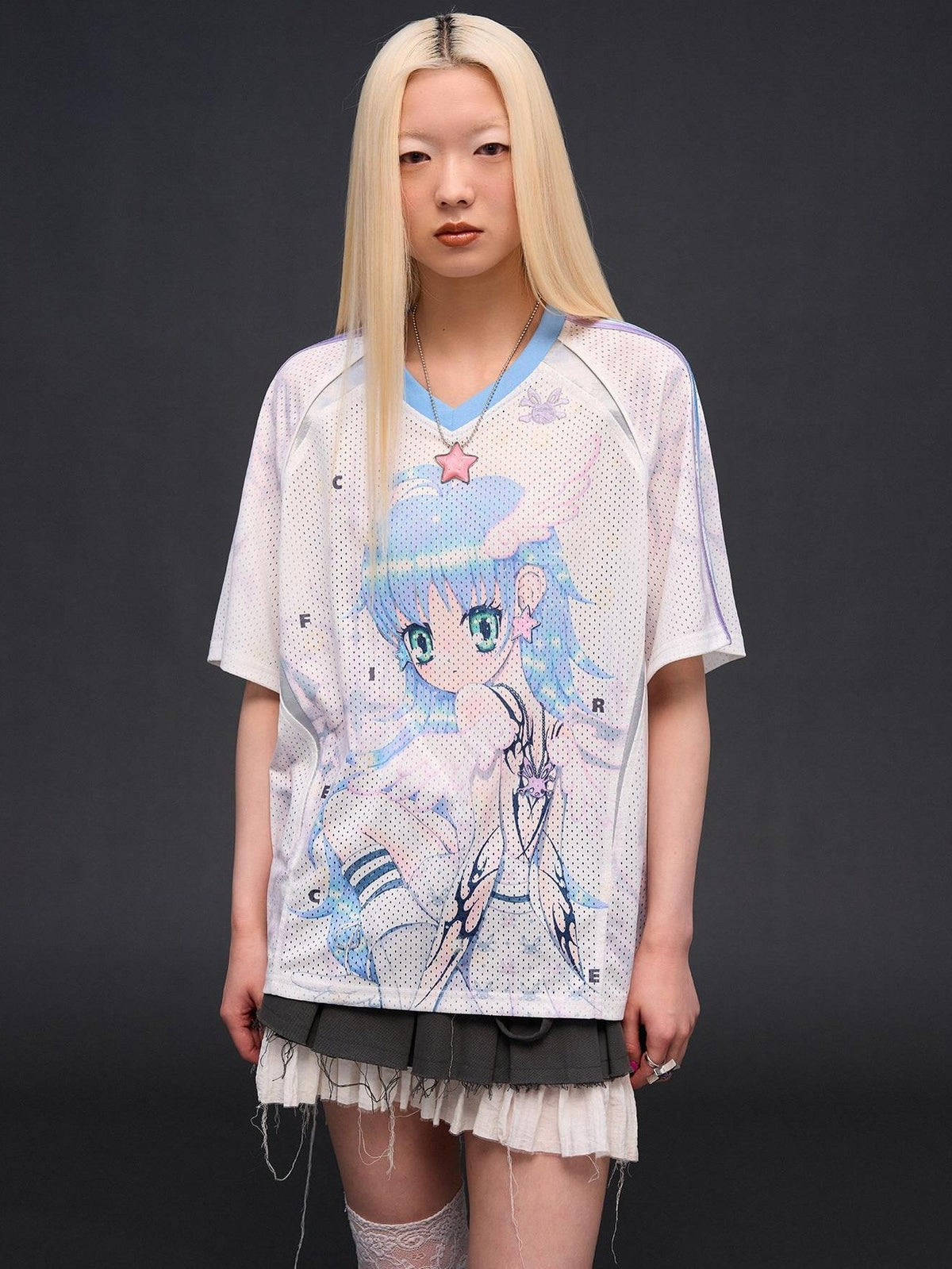 CFIERCE Six Wing Angel Girl Raglan V-neck Women&