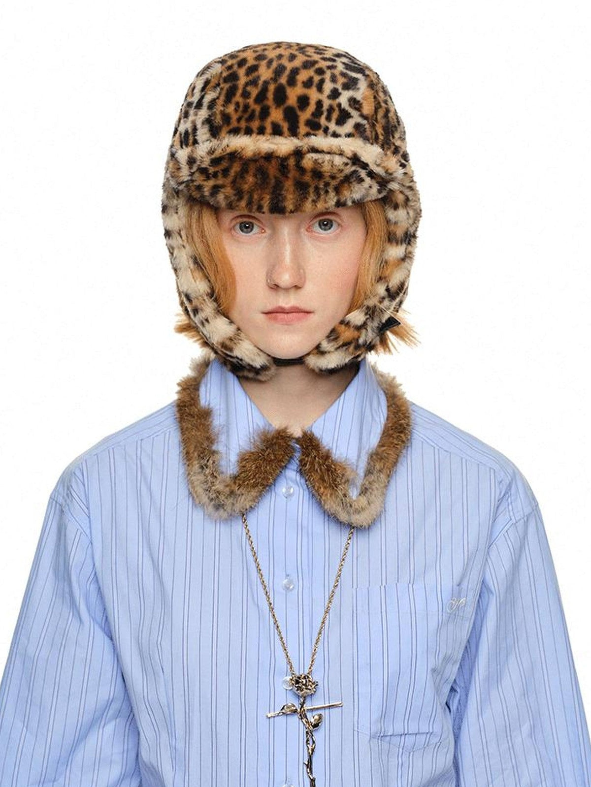 1JINN STUDIO Plush Multicolor Earflap Aviator Women&