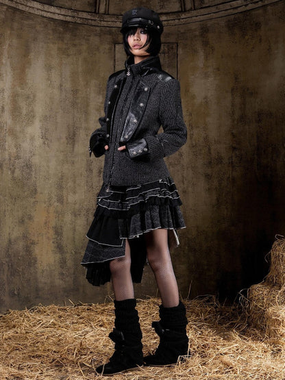 ARIADNAw Lace Up Biker Punk Retro Women&