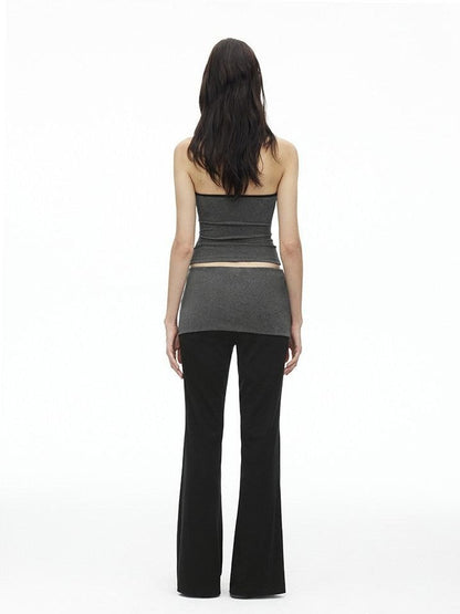 AFTADAWN Colorblock Backless Halter Tie Slim Women&