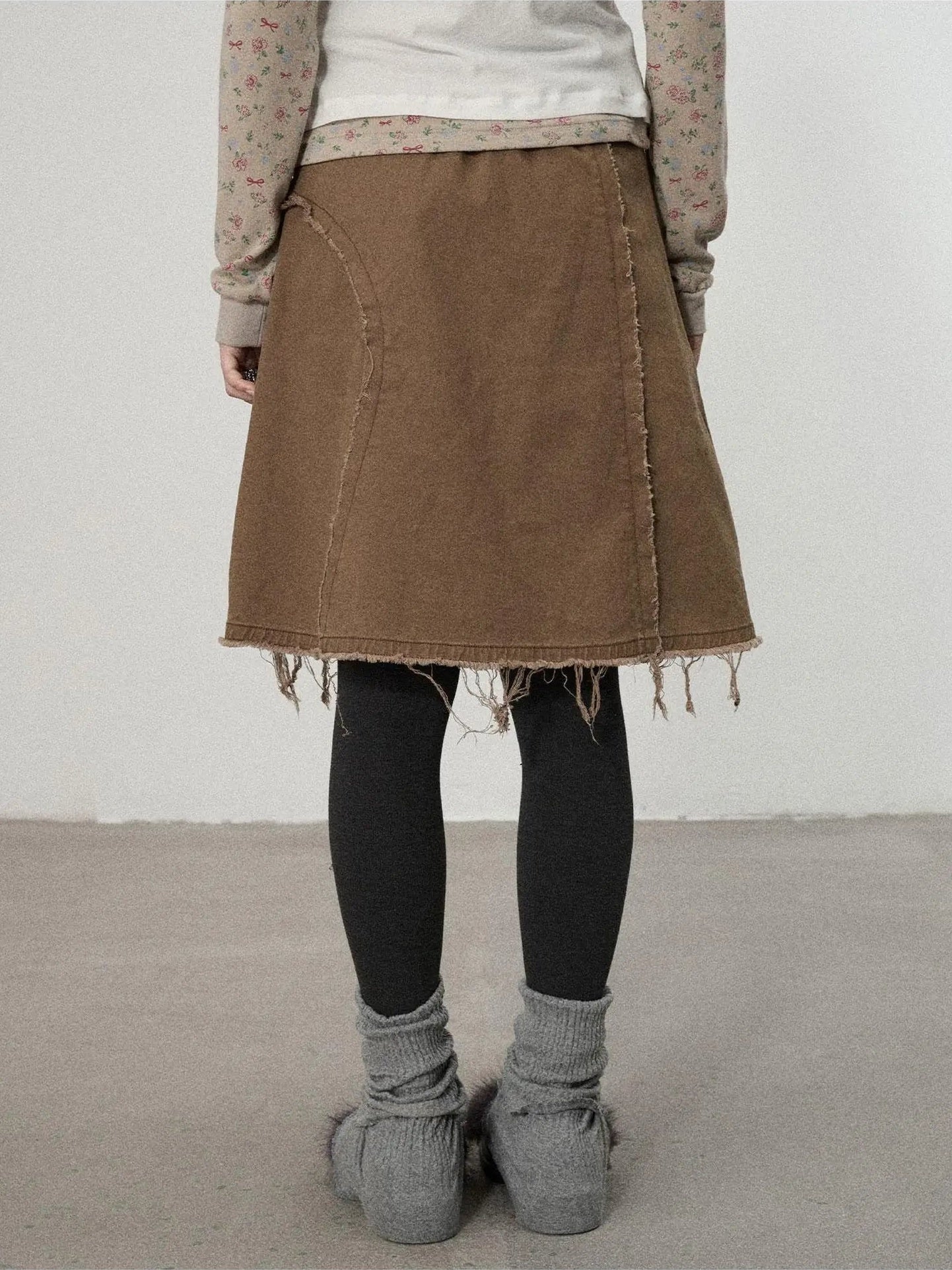 Achihara Vintage Fade Cotton Slip Skirt