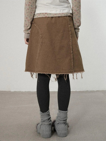 Achihara Vintage Fade Cotton Slip Skirt