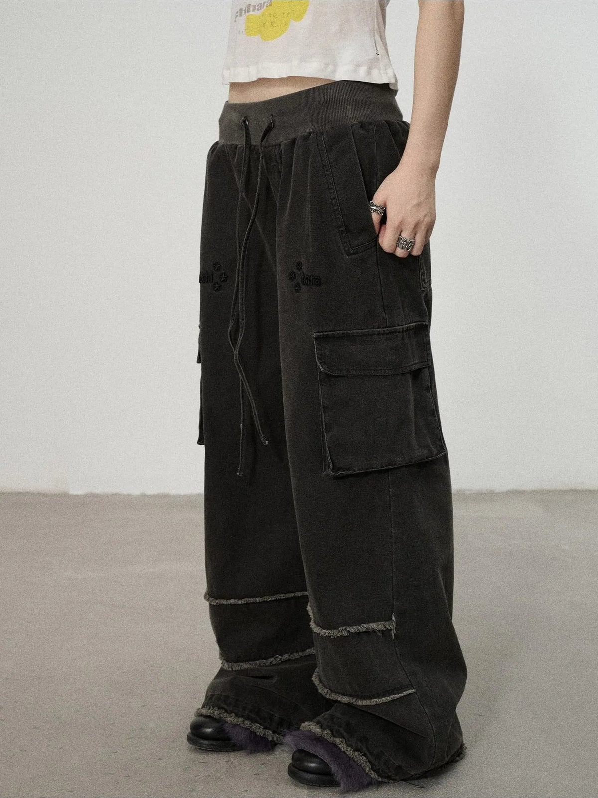 Achihara Vintage Star Work Pants With Adjustable Cuffs