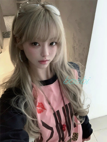 bae bi Retro Letter Leopard Print Raglan Colorblock Women&