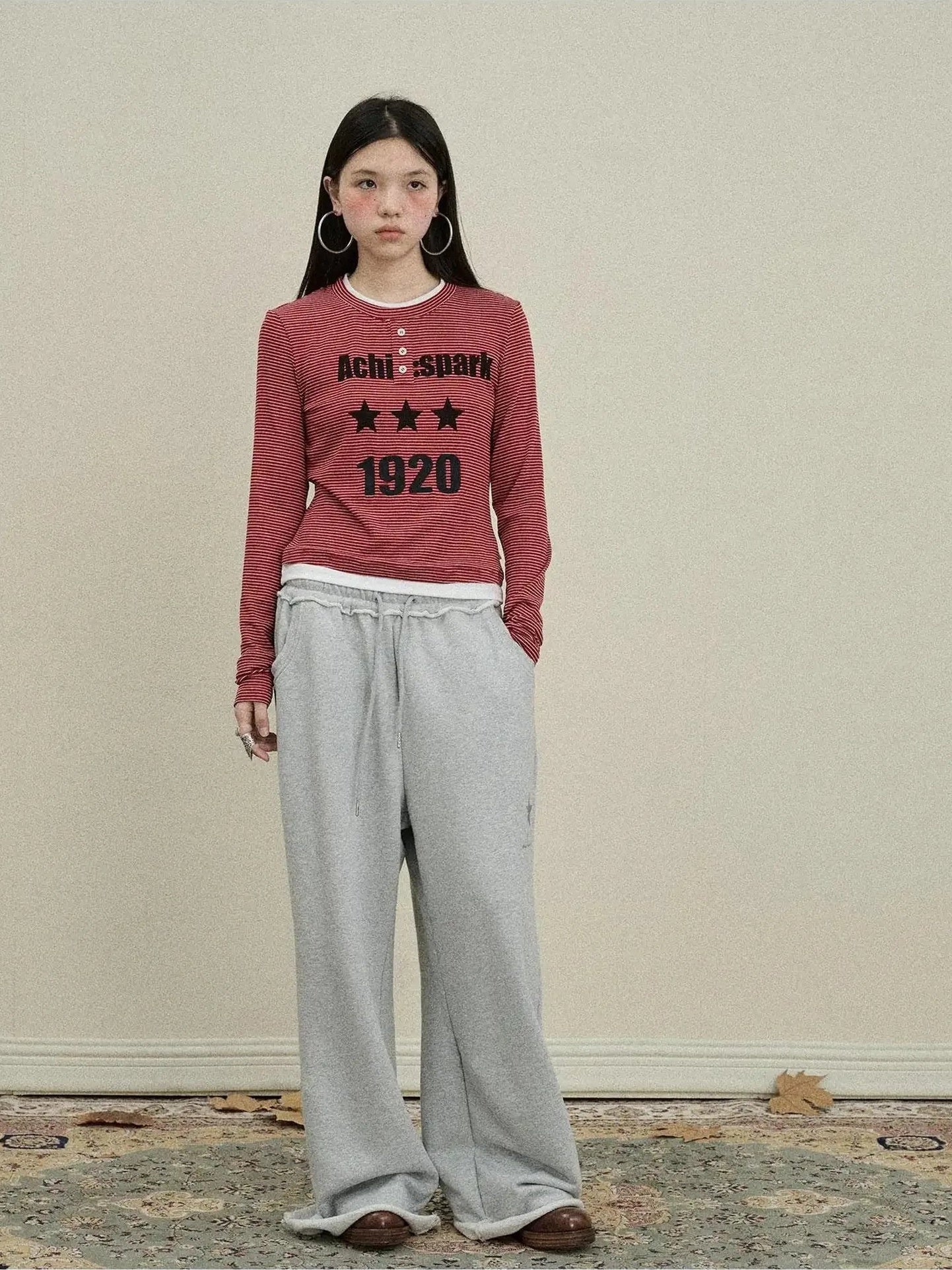 Achihara Striped Long Sleeve Layering Tee