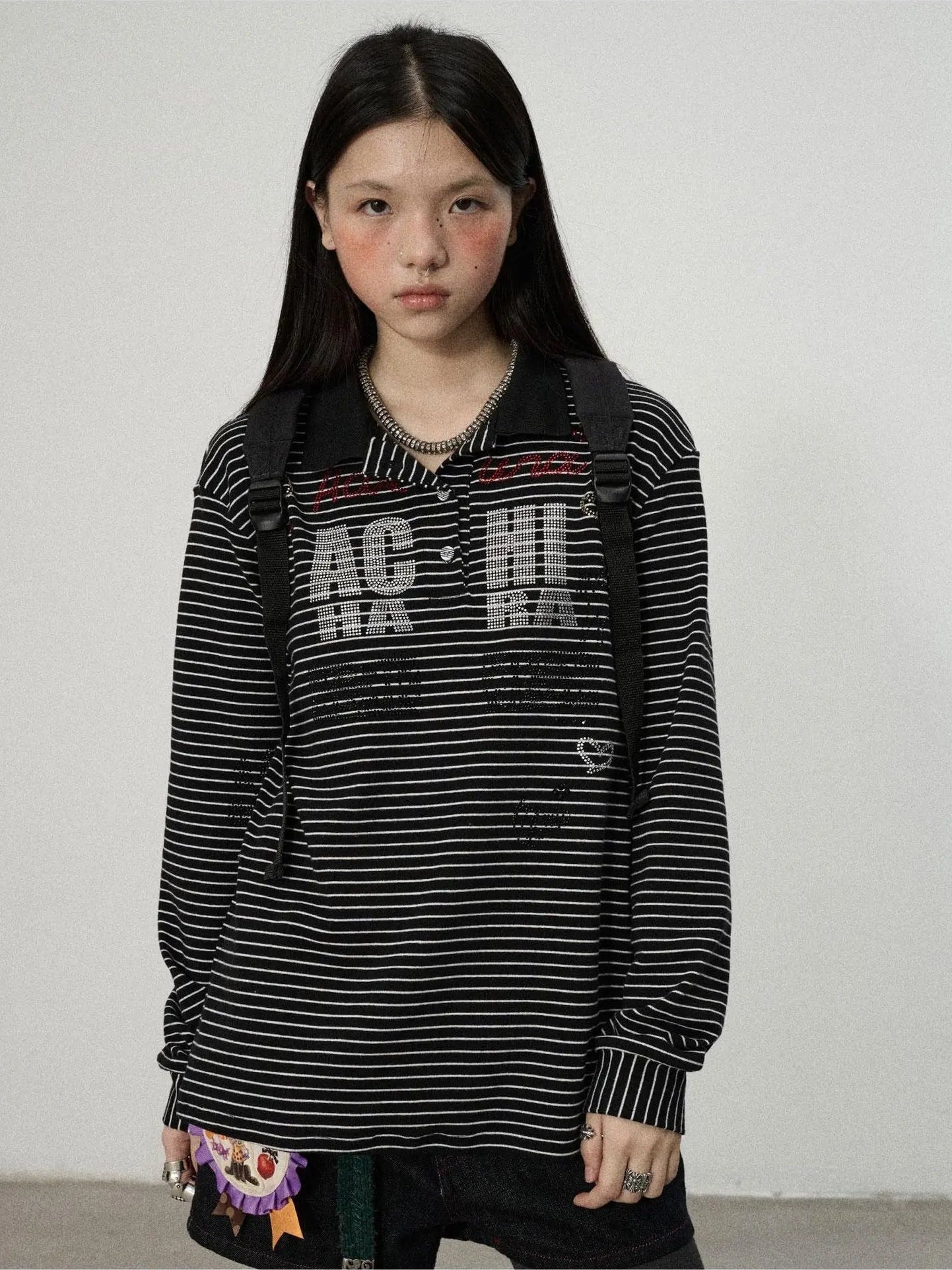 Achihara Matata 2.0 Stripe Polo Shirt Relaxed Fit Cotton Blend