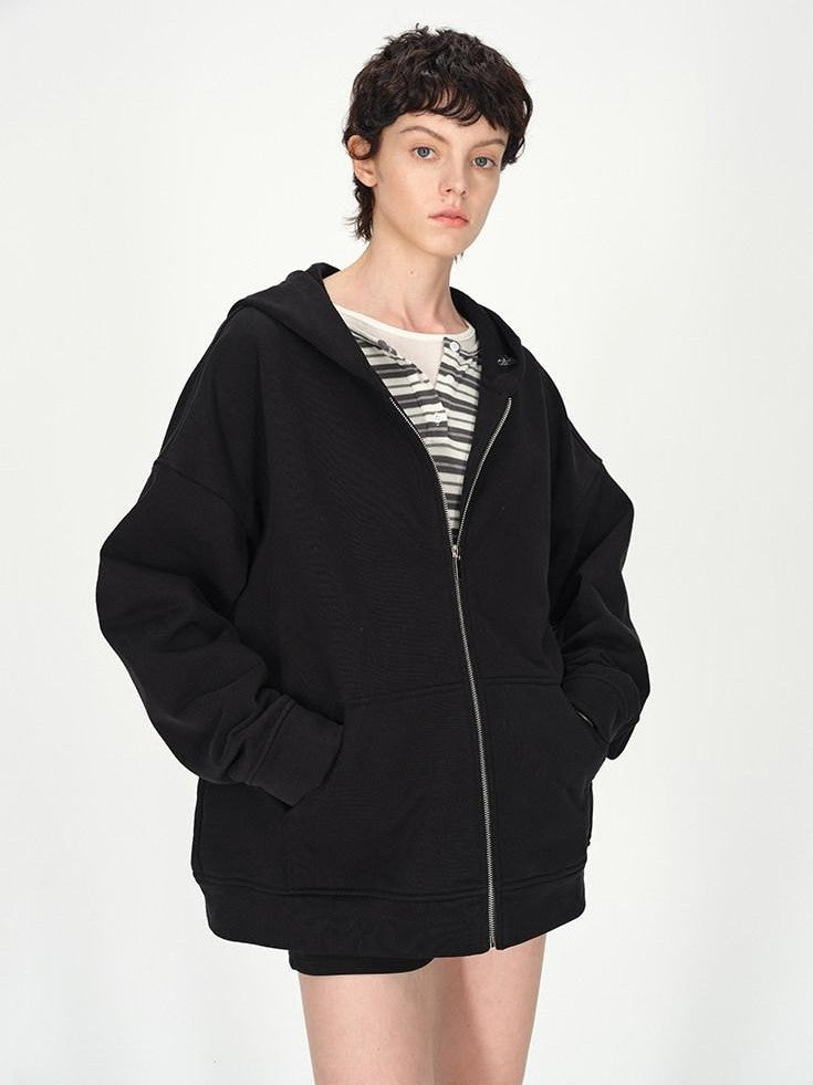 AFTADAWN Solid Oversized Hooded Pockets Women&