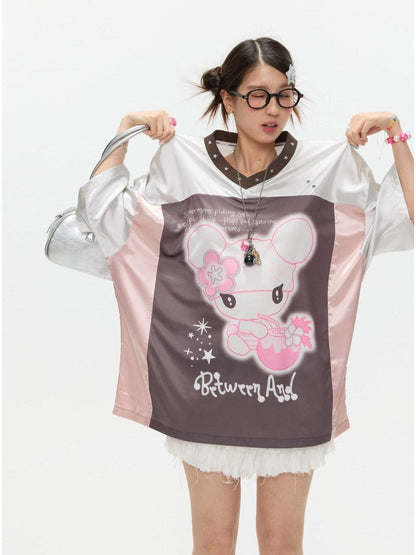 BETWEENAND Silver Patchwork Printed Breathable Women&