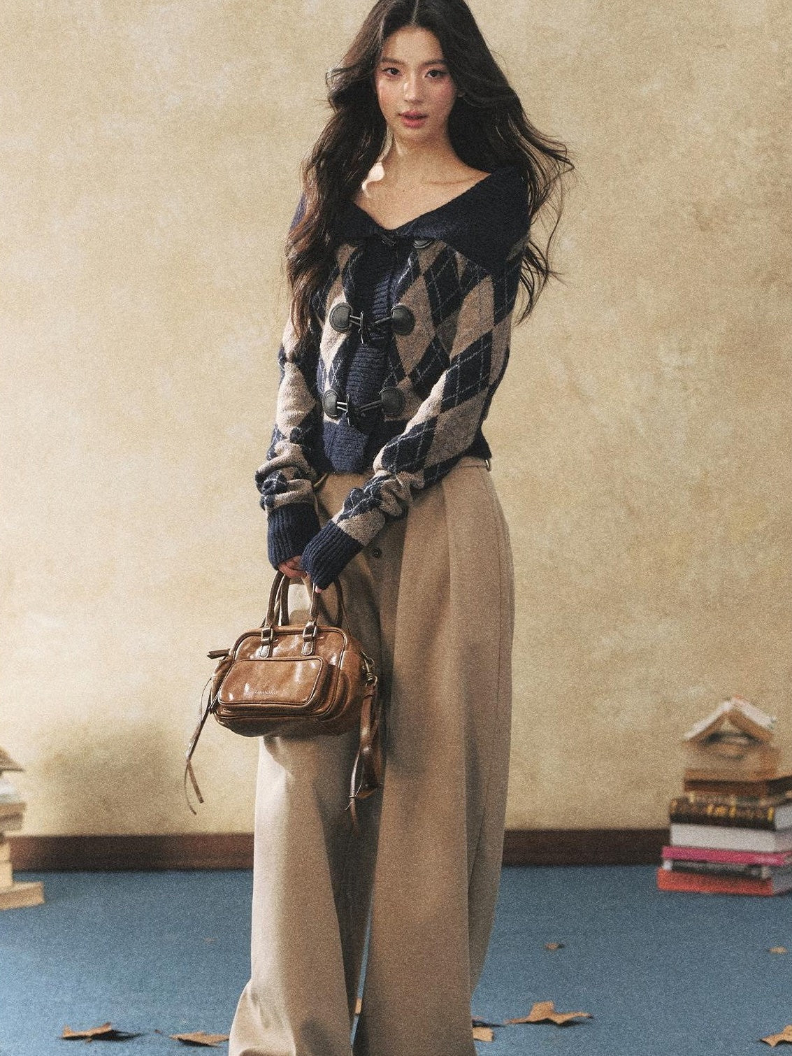7Shiftin Khaki Drapey Button Natural Waist Casual Women&