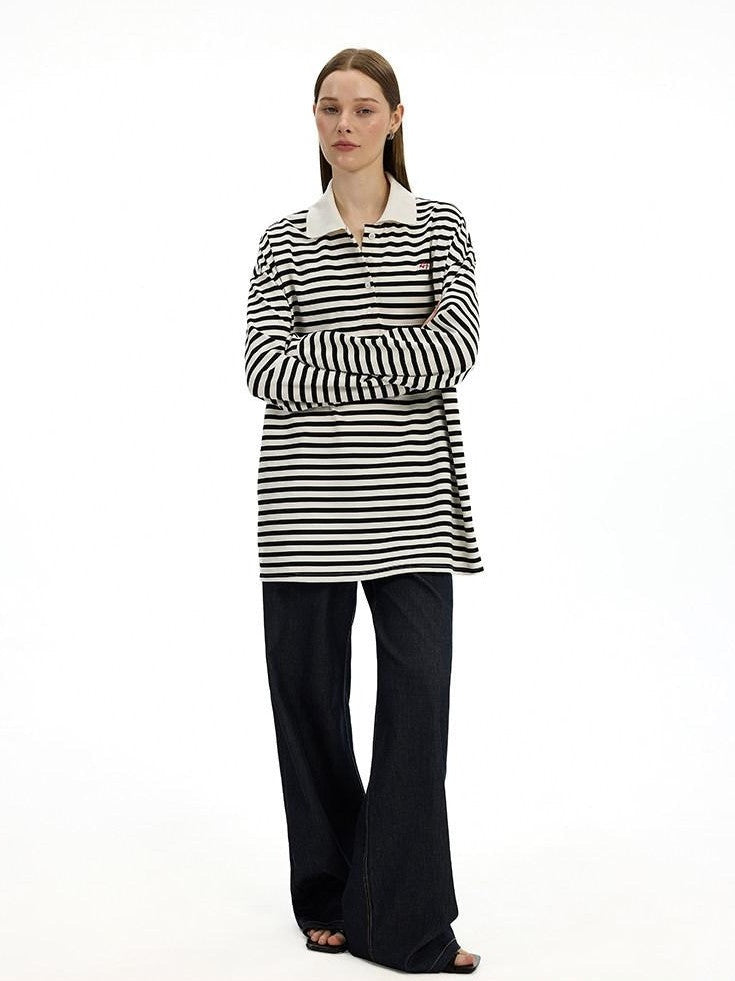 AFTADAWN Black White Striped Patchwork Women&