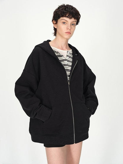 AFTADAWN Solid Oversized Hooded Pockets Women&