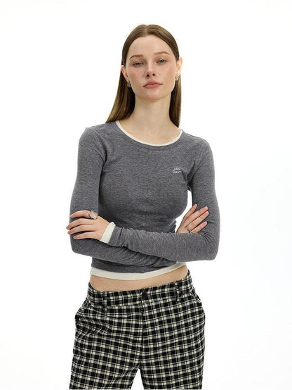 AFTADAWN Colorblock Faux Two Piece Women&