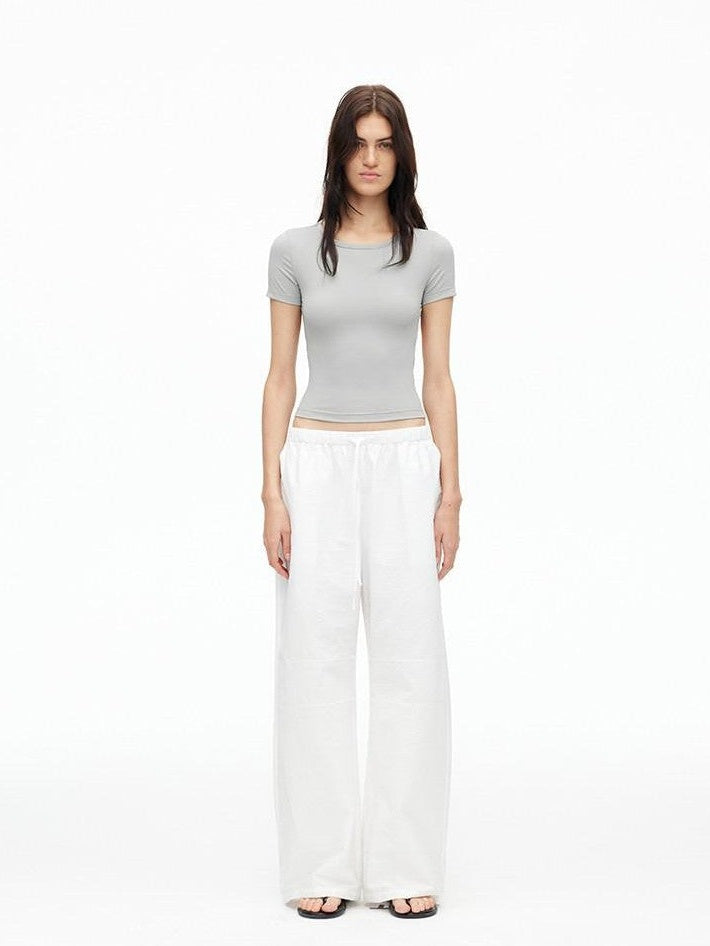 AFTADAWN Solid Breathable Quick Dry U Neck Women&