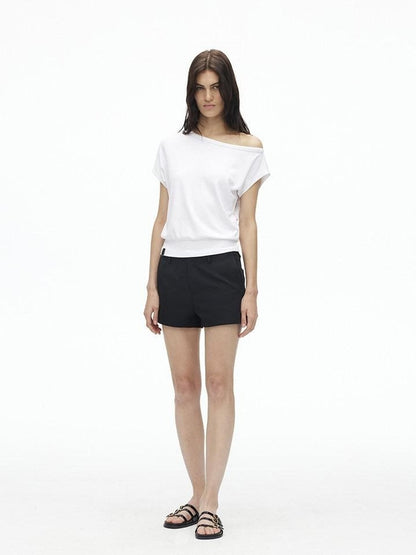 AFTADAWN Solid One Shoulder Asymmetric Slim Women&