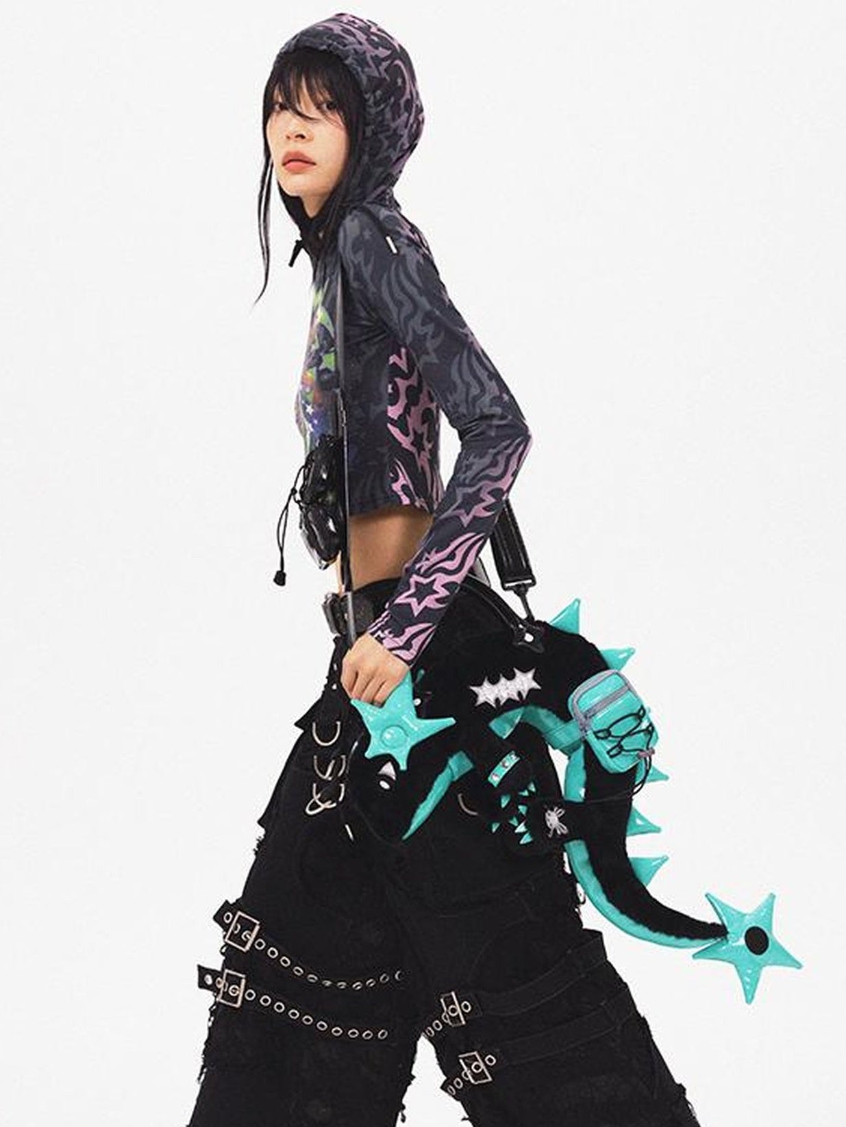 CFIERCE Dragon Scale Glossy Crossbody Bag