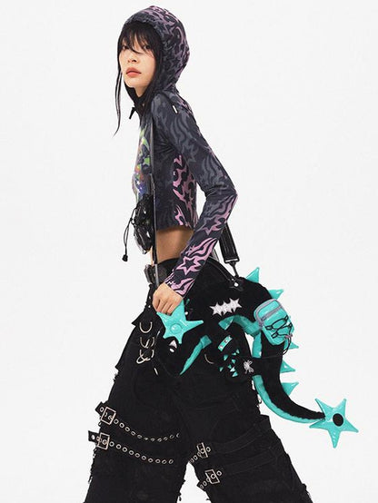 CFIERCE Dragon Scale Glossy Crossbody Bag