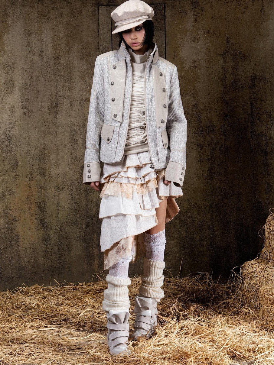 ARIADNAw Lace Up Biker Punk Retro Women&