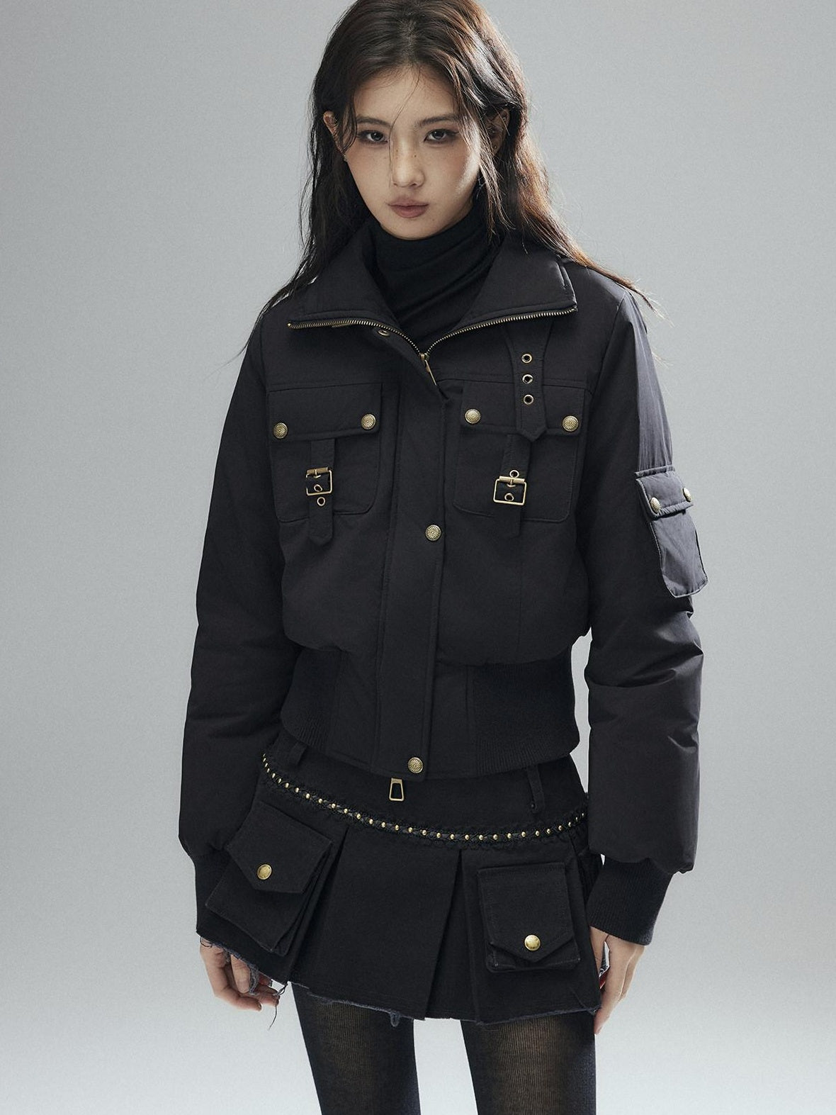 Low pixel 90 Percent White Duck Down Warm Casual Cinched Waist Women Everyday Down Jackets
