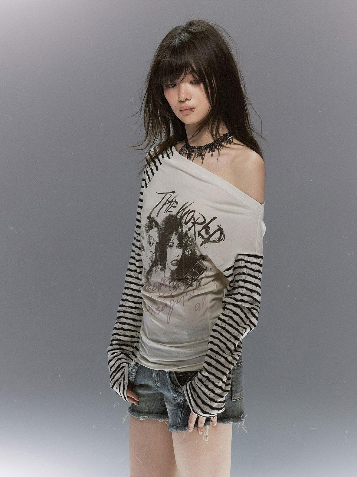 Cest Nous Punk Graffiti Portrait Patchwork Women&