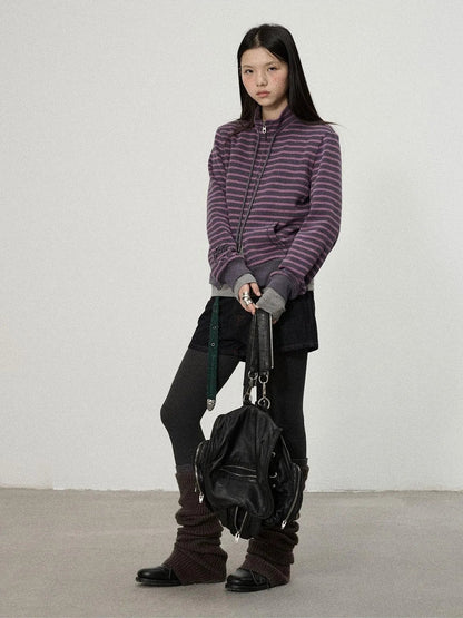 Achihara Striped Mushroom Sweatshirt