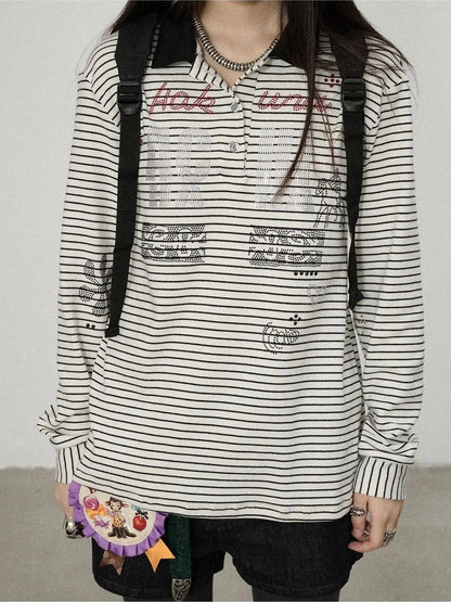 Achihara Matata 2.0 Stripe Polo Shirt Relaxed Fit Cotton Blend