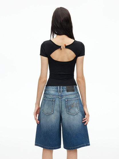 AFTADAWN Beaded Cutout Backless U Neck Women&
