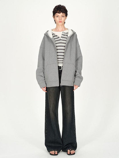 AFTADAWN Solid Oversized Hooded Pockets Women&