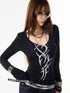 3MODE_Black_Bow_Print_U_Neck_Slim_Fit_Women&