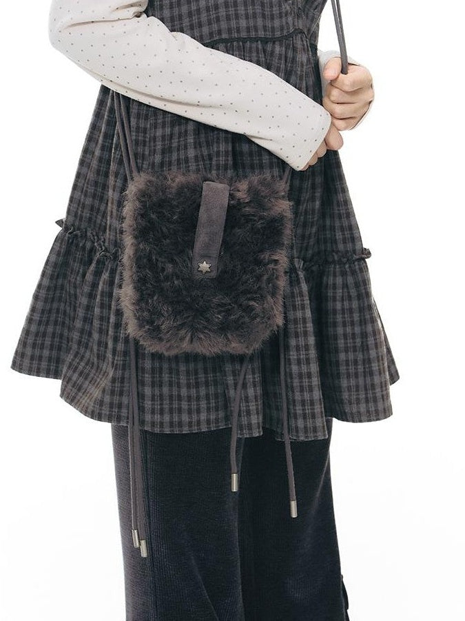 NAPSNAPS Fuzzy Handcrafted Buttonhole Magnetic Crossbody Women&