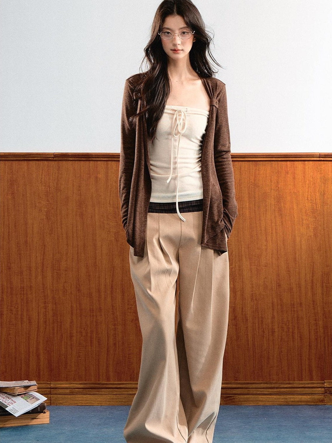 7Shiftin Relaxed Slouchy Adjustable Tie Bandeau Two Piece Women&
