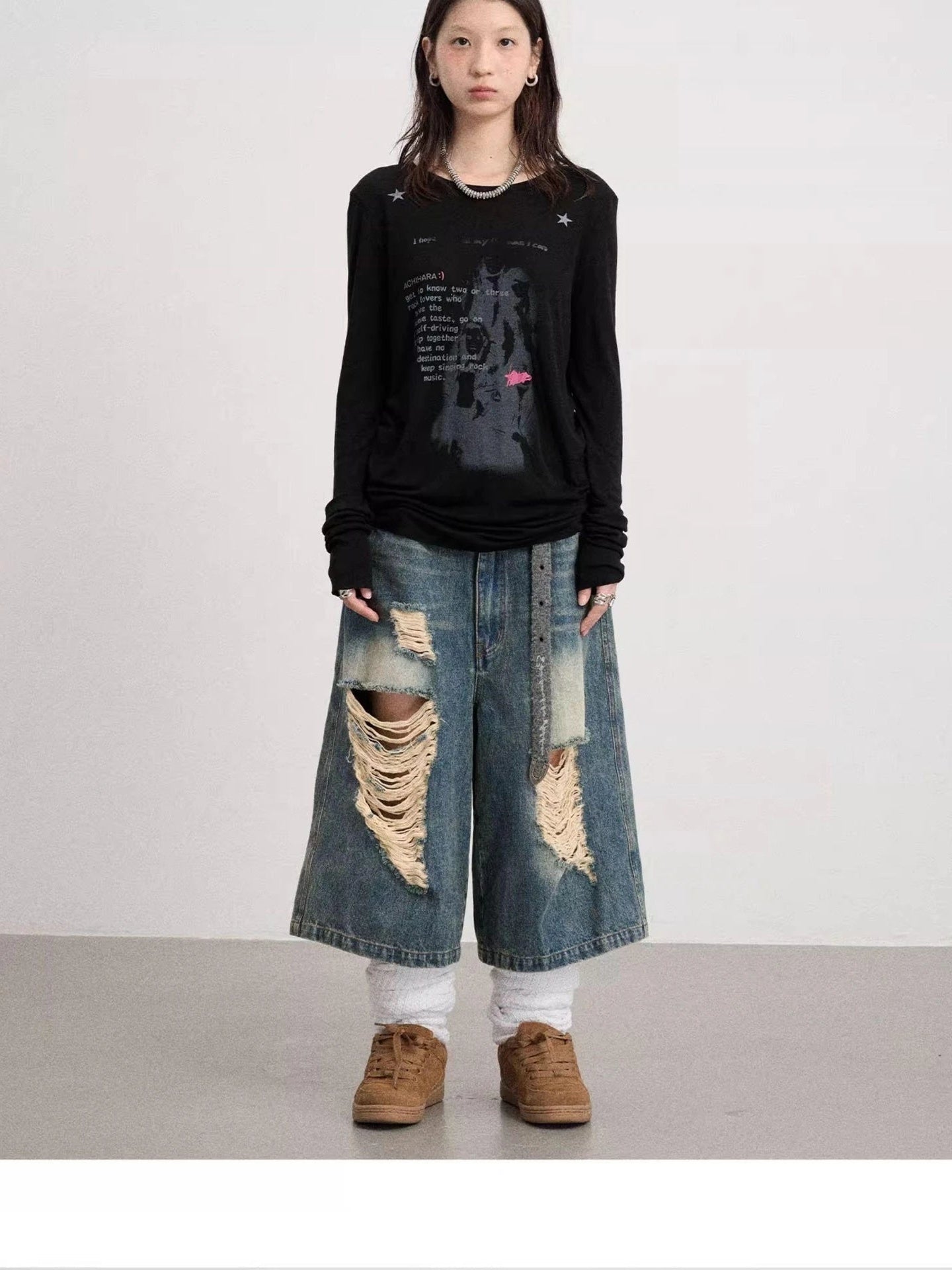 Achihara Fallen Satan Lightweight Rock Print Summer Tee