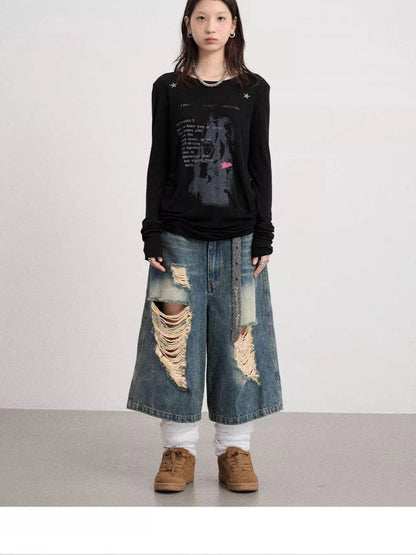 Achihara Fallen Satan Lightweight Rock Print Summer Tee