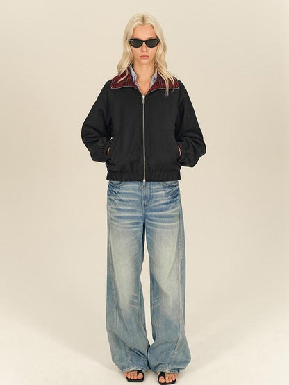 AFTADAWN Reversible Red Plaid Boxy Oversized Women&