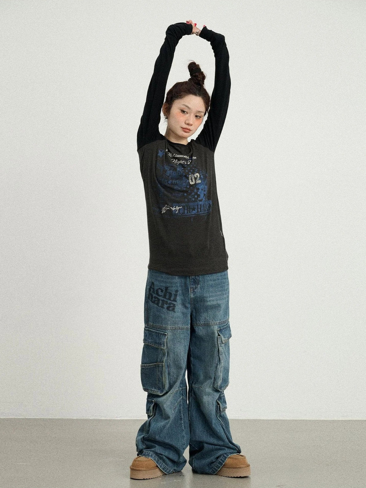 Achihara Cosmic Colorblock Long Sleeve Tee