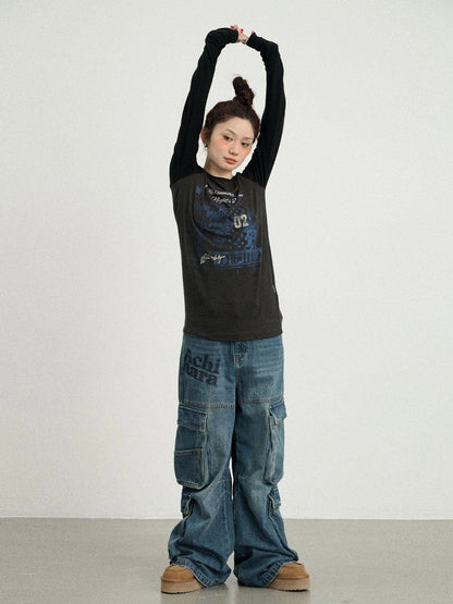 Achihara Cosmic Colorblock Long Sleeve Tee