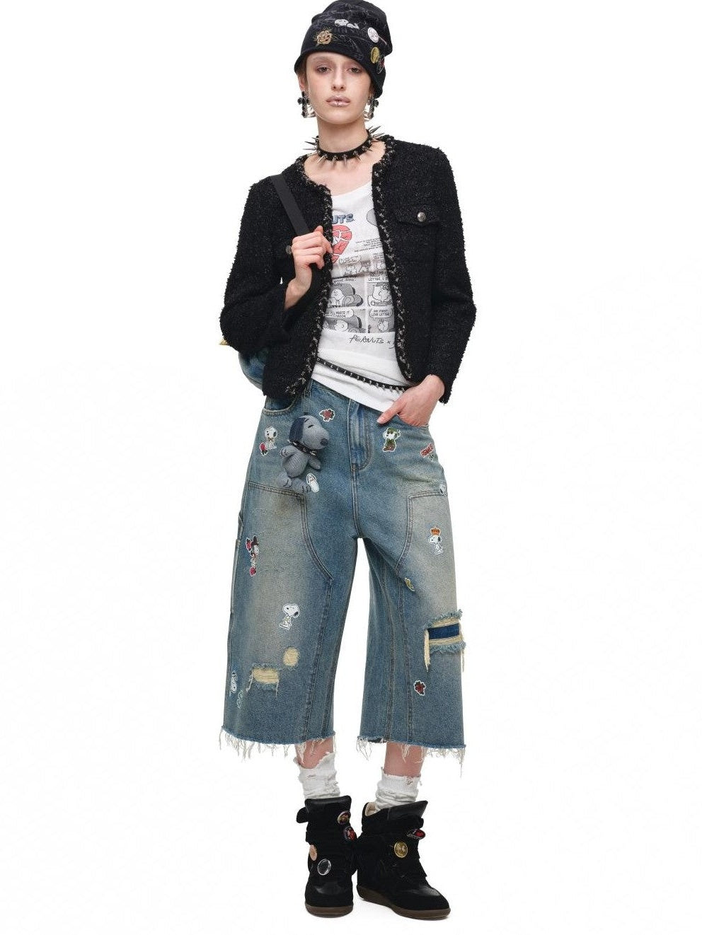 1JINN STUDIO Vintage Applique Embroidery Detachable Wings Women&