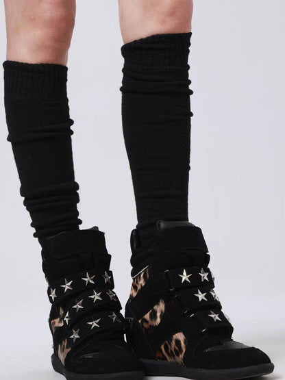 DETW online Leopard Print Studded Platform Wedge Women&