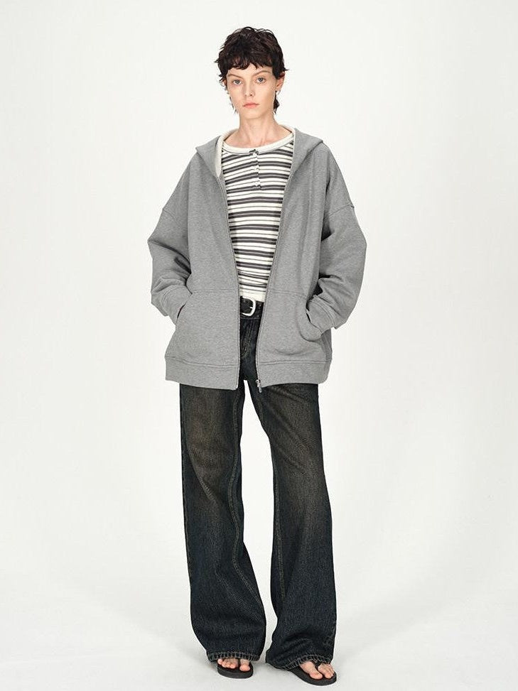 AFTADAWN Dark Washed Distressed Low Rise Women&